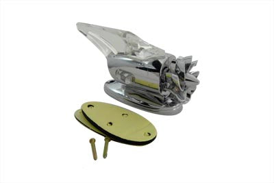 Chrome Fan Marker Lamp Blue - V-Twin Mfg.