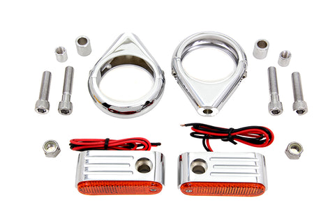 Turn Signal Kit Front with 49mm Fork Clamps - V-Twin Mfg.