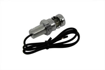 Chrome Mini License Light Grooved Style - V-Twin Mfg.