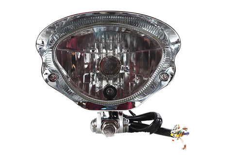 5-3/4 inch Headlamp Assembly Glow Style with Visor - V-Twin Mfg.