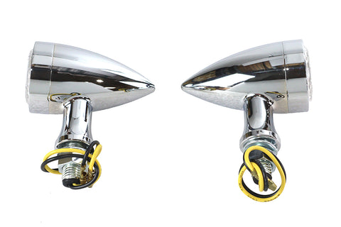 LED Bullet Marker Lamp Set Chrome - V-Twin Mfg.
