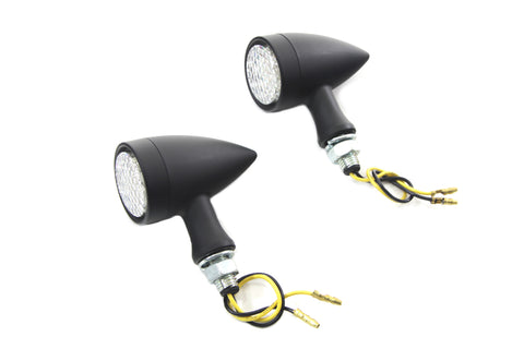 LED Bullet Marker Lamp Set Black - V-Twin Mfg.
