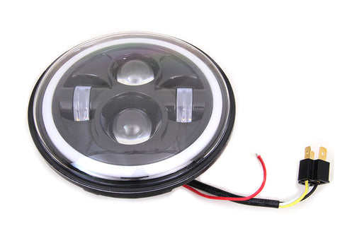 7 inch LED Headlamp Unit Black - V-Twin Mfg.