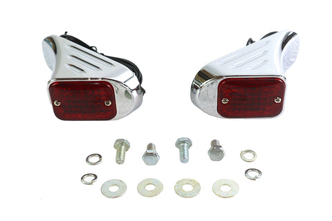 Flush Deco Marker Lamp Set with Red Lens - V-Twin Mfg.