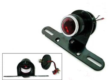 Black 1-1/2 inch Round Tail Lamp - V-Twin Mfg.