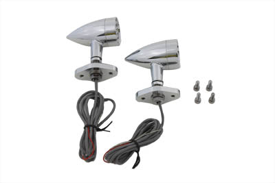 Turn Signal Set Bullet Amber with Mount Base - V-Twin Mfg.