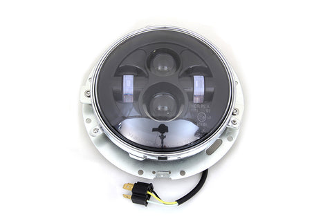 7 inch LED Headlamp Assembly Gloss Black - V-Twin Mfg.