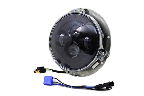 7 inch LED Headlamp Assembly Gloss Black - V-Twin Mfg.