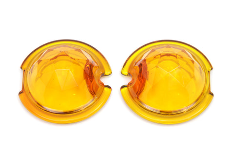 Tail Lamp Lens Set Faceted Amber - V-Twin Mfg.