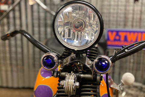 Blue Faceted Tail Lamp Lens Set - V-Twin Mfg.