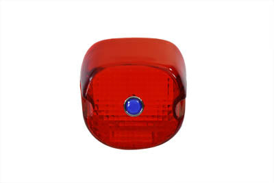 Tail Lamp Lens Laydown Style Red with Blue Dot - V-Twin Mfg.