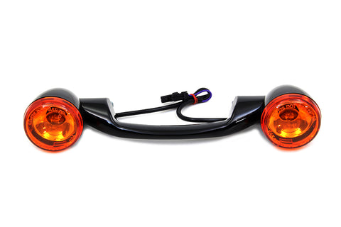 Black Revox Turn Signal Bar with Lamps - V-Twin Mfg.
