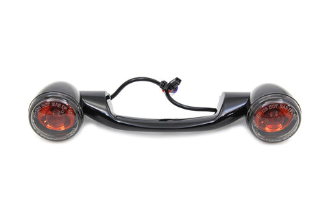 Black Revox Turn Signal Bar with Lamps - V-Twin Mfg.