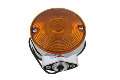 Chrome Turn Signal Front Amber - V-Twin Mfg.