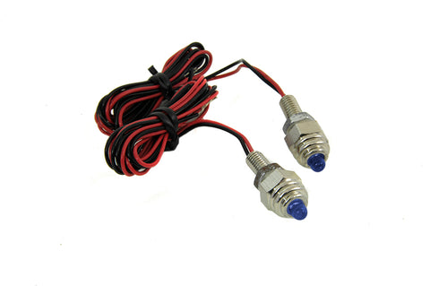 License Plate Frame Mounting Bolt Set with Blue LEDS - V-Twin Mfg.