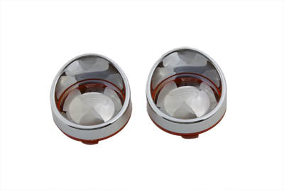 Turn Signal Bezel Amber Mirrored Chrome - V-Twin Mfg.