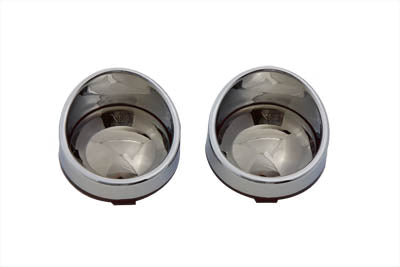Bezel Turn Signal Bezel Red Mirrored Chrome - V-Twin Mfg.