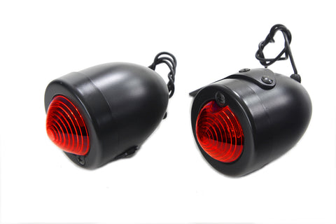 Black Replica Red Bullet Marker Lamp Set - V-Twin Mfg.