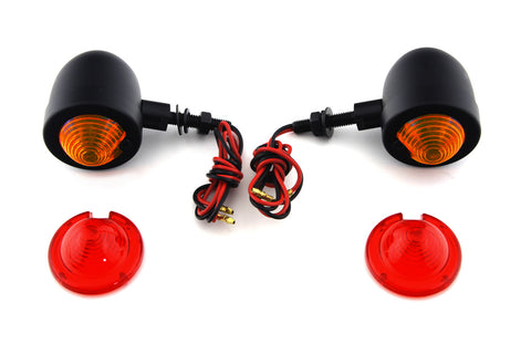 Black Egg Style Marker Lamp Set - V-Twin Mfg.