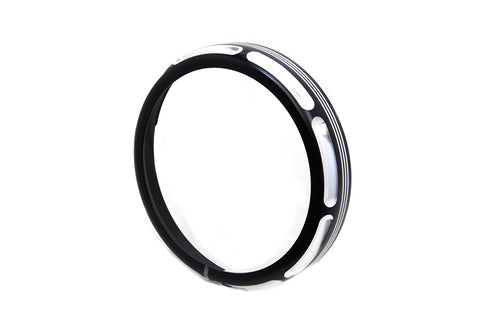 7 inch Black Anodize Burst Headlamp Trim Ring - V-Twin Mfg.