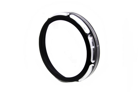 7 inch Black Anodize Burst Headlamp Trim Ring - V-Twin Mfg.