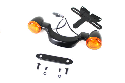 Black Bullet Rear Turn Signal Bar and License Plate - V-Twin Mfg.