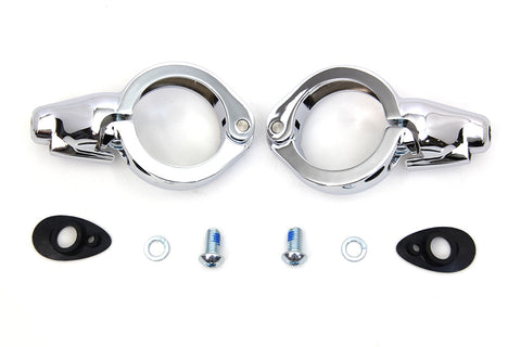 Chrome Turn Signal Relocation Kit 49mm Forks - V-Twin Mfg.
