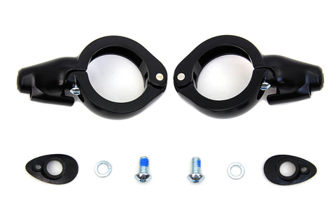 Black Turn Signal Relocation Kit 49mm Forks - V-Twin Mfg.