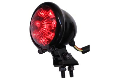 Round LED Tail Lamp with Red Lens - V-Twin Mfg.