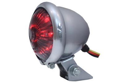 Round LED Tail Lamp with Smoked Lens - V-Twin Mfg.
