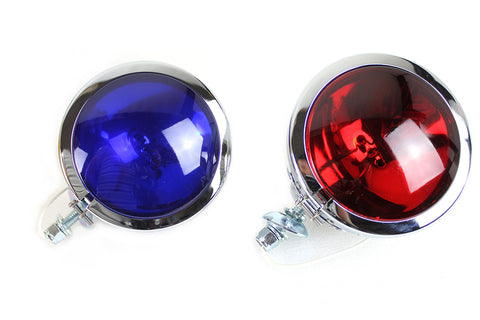 Red and Blue Police Spotlamp Set - V-Twin Mfg.