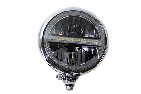 5-3/4 inch Bates Style LED Headlamp Chrome - V-Twin Mfg.