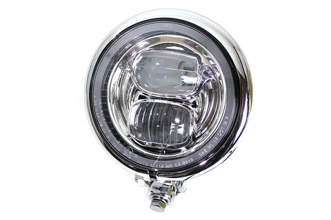 5-3/4 inch Bates Style LED Headlamp Chrome - V-Twin Mfg.