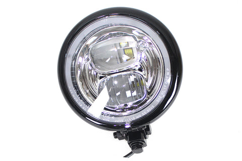 5-3/4 inch Bates Style LED Headlamp Black - V-Twin Mfg.
