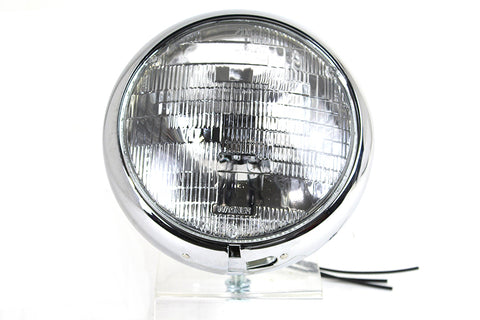 Vintage 7 inch Round Headlamp 6 Volt - V-Twin Mfg.