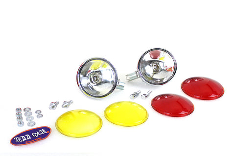 Replica Chrome Guide Spotlamp Set 6 Volt - V-Twin Mfg.