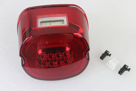 Red Lens Tail Lamp with LED Turn Signals - V-Twin Mfg.