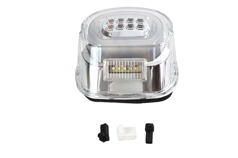 Chrome Lens Tail Lamp with LED Turn Signals - V-Twin Mfg.