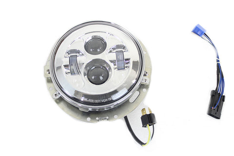 7 inch LED Headlamp Assembly Chrome - V-Twin Mfg.