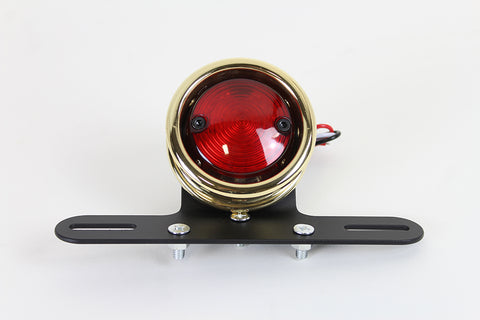 LED Round Tail Lamp Assembly Brass - V-Twin Mfg.