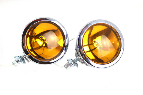 12 Volt Amber Spotlamp Set - V-Twin Mfg.