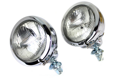 4-1/2 inch Fluted Lens Spotlamp Set with 6 Volt Bulb - V-Twin Mfg.