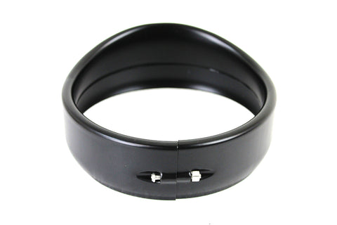 5-3/4 inch Visor Style Headlamp Trim Ring Black - V-Twin Mfg.
