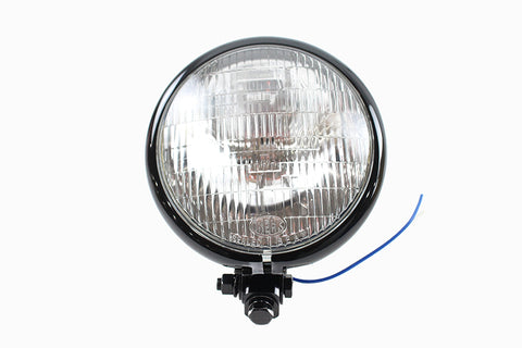 5-3/4 inch Round Headlamp Assembly Black - V-Twin Mfg.