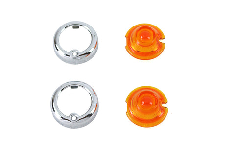 Replica Guide Bullet Marker Lamp Set Amber - V-Twin Mfg.