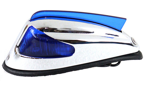 Replica Front Fender Lamp with Blue Lens - V-Twin Mfg.
