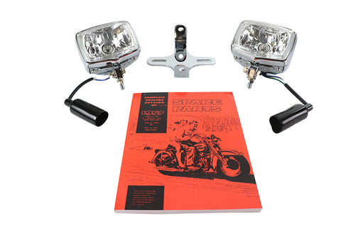 Dual Rectangular Headlamp Kit Chrome - V-Twin Mfg.