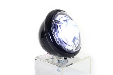 5-3/4 inch Bates Style LED Headlamp Black - V-Twin Mfg.
