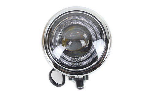 5-3/4 inch Bates Style LED Headlamp Chrome - V-Twin Mfg.