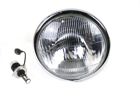 6-1/2 inch Spring Fork H-4/LED Headlamp Unit Black - V-Twin Mfg.